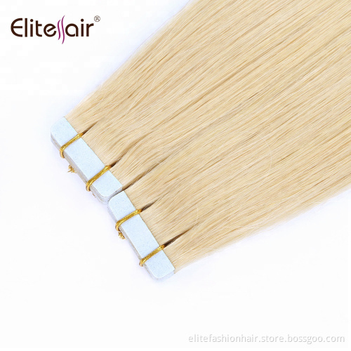 Wholesale High Quality No any split ends 100% Human Hair Invisible Double Drawn Remy Tape In Hair Extensions Tape weft hair